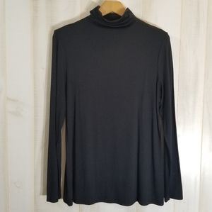 Floria Black Turtleneck Top Size 2XL USA Made